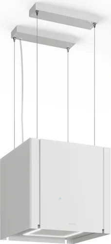 Klarstein Velaire Deckenhaube UI0841G White, Dunstabzugshaube mit Liftfunktion - Dunstabzugshaube mit kraftvollem 601 m³/h Luftstrom und eleganter LED-Beleuchtung. Ideal für moderne Küchen, sorgt für frische Luft und minimalistisches Design.