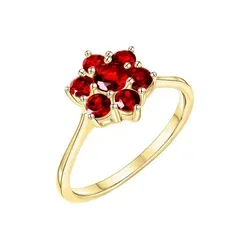 Vivance Fingerring 333/- Gelbgold glanz Granat gelb 058 (18,5)