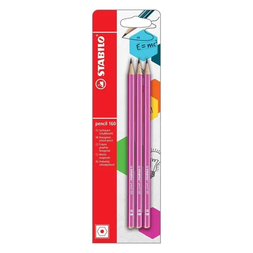 Bleistift - STABILO pencil 160 in pink - Härtegrad HB - 3er Pack