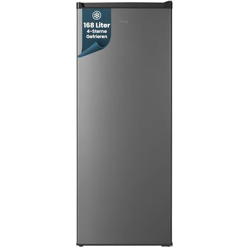 homeX Gefrierschrank FS1681E-S – 168 Liter, 4-Sterne, leise und platzsparend - Der homeX Gefrierschrank FS1681E-S bietet 168 Liter Stauraum, eine effiziente Temperaturregelung und ist dank seiner kompakten Bauweise ideal für jede Küche. Genießen Sie leisen Betrieb und flexible Nutzung mit wechselbarem Türanschlag.