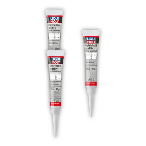 LIQUI MOLY 1040 Additiv Getriebeöl MoS2 - 3x 20g - Getriebeöle mit MoS2 Zusatz zur Reduzierung von Verschleiß und Geräuschen, ideal für manuelle Schalt- und Differentialgetriebe. Verbessert Laufruhe und Leistung bei hohen Temperaturen.