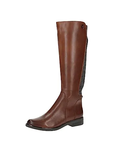 CAPRICE Damen Hohe Stiefel mit Absatz mit Reißverschluss Elegant, Braun (Cognac Comb), 38 EU
