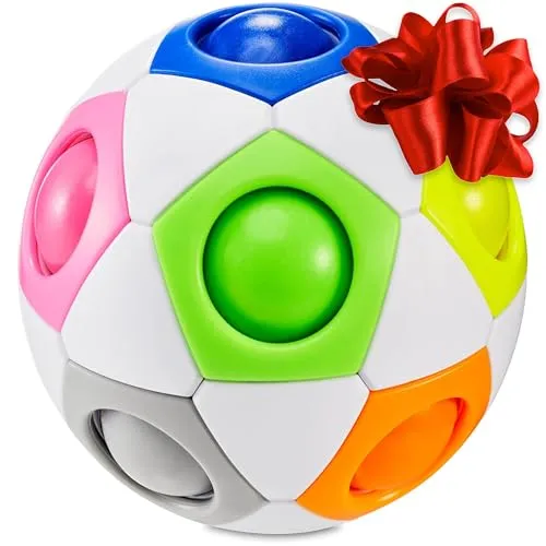CUBIDI® Original Regenbogenball Fußballversion – Geschicklichkeitsspiel & Fidget Toy für Kinder und Erwachsene – 3D Kugellabyrinth Brainteaser, Anti Stress Spielzeug ab 4 Jahren