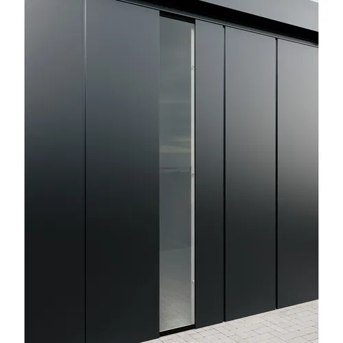 Hörmann Wandelement "Juno" Modern mit bodentiefer Verglasung, anthrazit, 48 x 200 cm - Bodentiefe Verglasung für "Juno" Gerätehäuser. Dieses Wandelement sorgt für einen großzügigen Lichteinfall und verleiht Ihrem Gartenhaus ein modernes Ambiente.