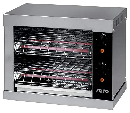 Saro 172-1210 Busso T2 Toaster - Stabile Glas-Heizelemente, 2 mm Ober- und Unterhitze mit Zeitschaltuhr für gleichmäßiges Toasten