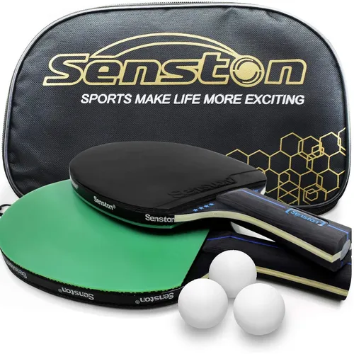 Senston Graphit Badminton Set - Leichtgewicht Profi Badmintonschläger - Badminton- & Federballsets: Mit nur 90g Gewicht und eingebautem T-Joint für maximale Stabilität und Kontrolle. Ideal für Training, Freizeit und Sport!