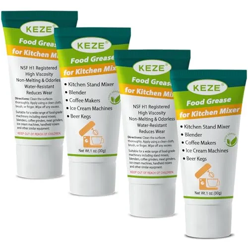 KEZE Food Grade Kitchen Blender Grease, Hygienisches Schmiermittel für Mixer, Kaffeemaschinen, Bierfässer und Küchenmaschinen, Fett NSF-H1 Approved,30g pro Stück, 4er-Pack