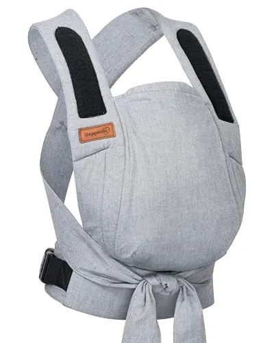 Hoppediz Babytrage Bondolino b.pure, Komforttrage ab Geburt - Babytrage für 3 - 20 kg, einfach anzulegen mit nur einer Schnalle, unterstützt die Anhock-Spreiz-Haltung für gesunde Hüften und Gelenke.