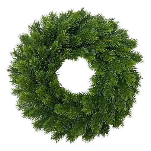 Künstlicher Tannenkranz Ø 40cm – Winterdeko für Ihr Zuhause - Klassischer Adventskranz aus hochwertigem Kunststoff, ideal für festliche Anlässe. Schaffen Sie eine gemütliche Atmosphäre mit diesem eleganten Türkranz in Grün.