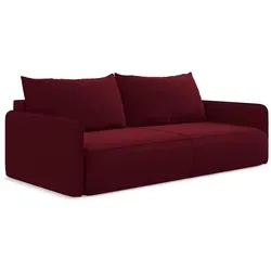 LaMiaSofa 3-Sitzer, Bordeaux, Textil, Füllung: Schaumstoff, 216x86x105 cm, Made in EU, Wohnzimmer, Sofas & Couches, Schlafsofas