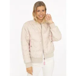 Zwillingsherz Bomberjacke "Be Happy" modisch, Kontrastdetails, regular fit, langärmelig, mit Herzsticker beige M (38)