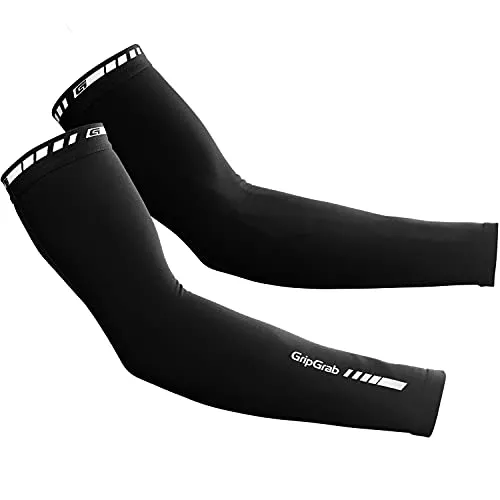 GripGrab Arm Warmers Light - Rutschfeste Fahrrad Übergangsarmlinge - Fahrradbekleidung mit hoher Atmungsaktivität und UV-Schutz LSF 50+; ideal für Frühling und Herbst, sorgt für Komfort und Sicherheit beim Radfahren.