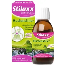 Stilaxx Hustenstiller bei Reizhusten - Arzneimittel zur Linderung von trockenem Reizhusten, pflanzlich, alkohol- und zuckerfrei, sorgt für ruhigen Schlaf durch reizlindernde Wirkung.