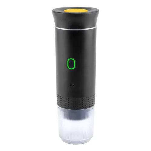 ESPRESSNA Tragbare 3-in-1 Espressomaschine - Schwarz - Kompakte 3-in-1 Kaffeemaschine mit 20 Bar Druck für echten Espresso unterwegs. Perfekt für Büro, Camping oder Reisen. USB-C Aufladung und integrierter Kaffeebecher machen sie zum idealen Begleiter.