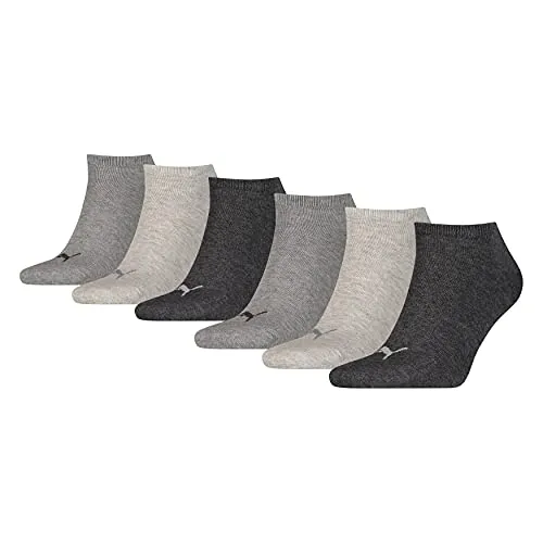 PUMA Herren Damen Sneaker Socken Plain 6er Pack, anthraci/l mel grey/m mel grey (800) 39-42