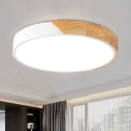 Style home 48W LED Deckenlampe mit Fernbedienung - Elegante 48W LED Deckenleuchte mit dimmbarer Funktion. Ideal für Wohnzimmer, Schlafzimmer und Flur. Hochwertige Holz- und Acrylkombination, sorgt für effiziente Beleuchtung und einfache Montage.