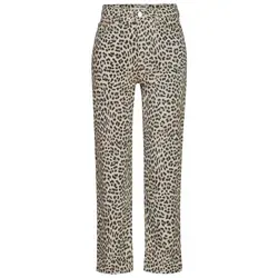 Rich & Royal Damen Hose aus Baumwolle mit Leopardenmuster - Stylische Jeans für Damen in verkürzter Länge, ideal für trendbewusste Looks und bequem durch hochwertigen Baumwollstoff.