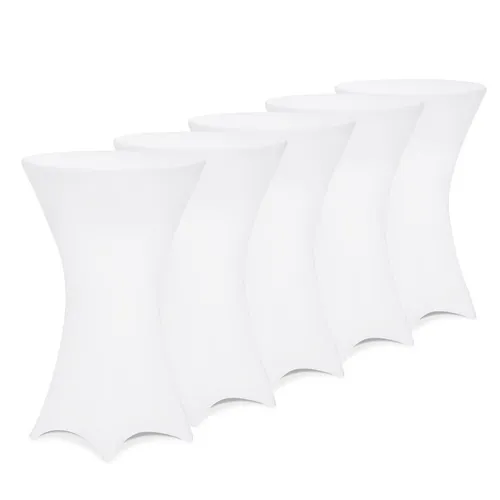 DeubaXXL DE Stehtischhusse Ø60 cm - Elegant und pflegeleicht - Tischhussen für Rundstehtische, schnell anzubringen, nahezu faltenfrei und waschbar bis 30°C. Ideal für Feste und Empfänge.