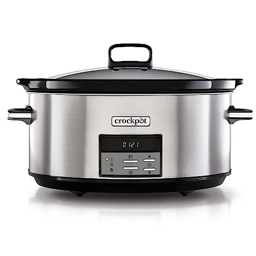 Crock-Pot Digital-Schongarer - 7,5 Liter für 10+ Personen, mit digitalem Timer und automatischer Warmhaltefunktion für müheloses Kochen
