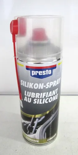 presto Silikonschmierstoff Silikonspray 400 ml - Vielseitiges Silikonspray für geschmeidige Oberflächen und Schutz vor Feuchtigkeit. Ideal für den professionellen Einsatz in Werkstätten und Haushalt.