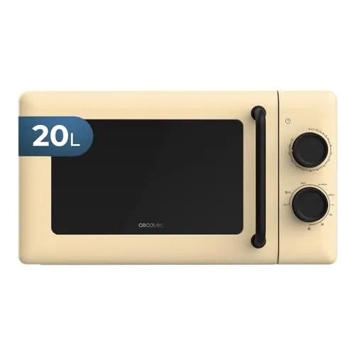 Cecotec Mechanische Mikrowelle mit Grill 20L Proclean 3110 - Mikrowelle mit 20L, 700W und Grillfunktion für knusprige Ergebnisse. 30-Minuten-Timer und Innenbeleuchtung sorgen für perfekten Kochkomfort.