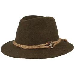 Breiter Filzhut Traveller Tiroler-Art in Grün - Caps & Hüte, stilvoller Traveller-Hut aus 100% Wolle mit breiter Krempe, ideal für Outdoor-Aktivitäten und besonderen Anlässe.