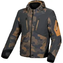 Macna Angle Camo Motorrad Textiljacke M, wasserdicht und atmungsaktiv - Motorradjacke aus strapazierfähigem Softshell-Gewebe mit abnehmbarer Raintex Membran und Thermofutter für optimalen Komfort bei jedem Wetter.