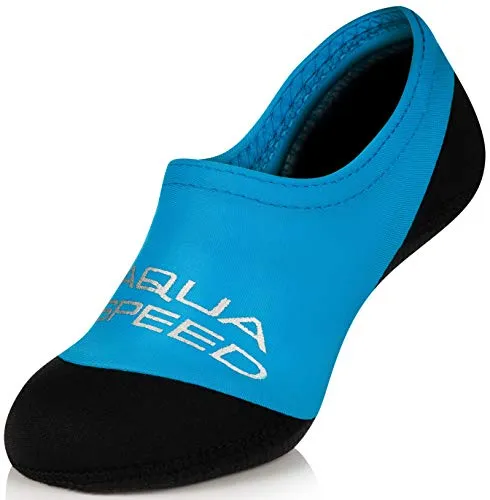 Aqua Speed Kinder Schwimmsocken | Neoprensocken Anti-Rutsch | Neopren Badesocken für Kleinkind | Baby Aqua Socken | Strandsocken | Swim Socks Kids Boys | Beach | Blau; Gr. 20-21 | Neo