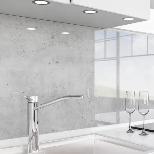 danario Küchenrückwand Folie selbstklebend – Glasoptik in Beton - Küchenrückwand mit selbstklebender Rückseite, kratzfest und hitzebeständig, ideal für glatte Untergründe. Verleiht Ihrer Küche einen modernen Look.