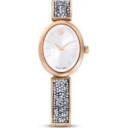 Swarovski Crystal Rock Oval Uhr - Armbanduhren für Damen - Elegante roségoldfarbene Damenuhr mit Swarovski Kristallen, wasserdicht bis 50m und verstellbarem Metallarmband für perfekten Tragekomfort.
