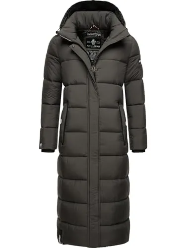 Navahoo Damen Wintermantel Isalie Anthracite, XXL - Funktionsjacke mit abnehmbarer Kapuze, ideal für kalte Tage. Praktische Innentasche für Bluetooth-Kopfhörer und Powerbank – perfekt für unterwegs!
