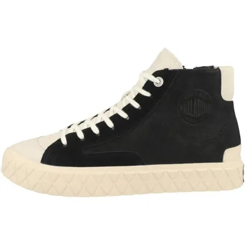 Palladium Unisex Palla ACE Sneaker - Schwarz/Marshmallow, 39 EU - Herren-Sneaker mit praktischem Reißverschluss für einfaches An- und Ausziehen, hochwertiges Leder-Obermaterial und bequeme EVA-Sohle für optimalen Tragekomfort.