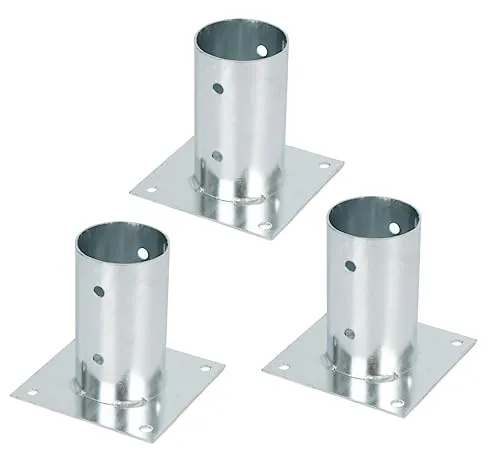 Alberts Aufschraubhülse Ø81 mm, 3er Set - Pfostenträger & Bodenhülsen, feuerverzinkt für hohen Korrosionsschutz und Langlebigkeit. Ideal für stabile Befestigungen im Außenbereich.