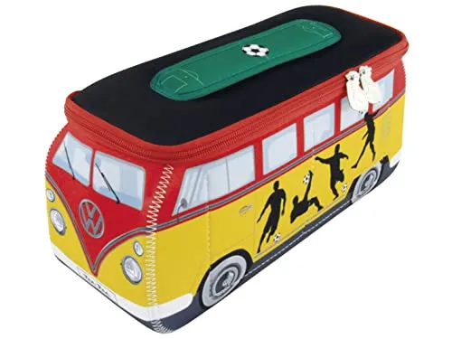 BRISA VW Collection - Volkswagen Neopren Kosmetiktasche im T1 Bulli Design - Make-up Taschen & Etuis: Die praktische Kulturtasche im Bulli T1 Design bietet viel Platz mit fünf Fächern und ist multifunktional einsetzbar. Offizielles Volkswagen Lizenzprodukt, ideal für Reisen und Alltag.