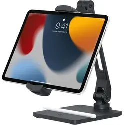 HoverBar Duo Snap für iPad - Schwarz - Multifunktionaler Tablet-Ständer für kreative Anwendungen, ideal für Home Office, Küche oder Werkstatt. Revolutioniere deine Interaktion mit iPad und iPhone!