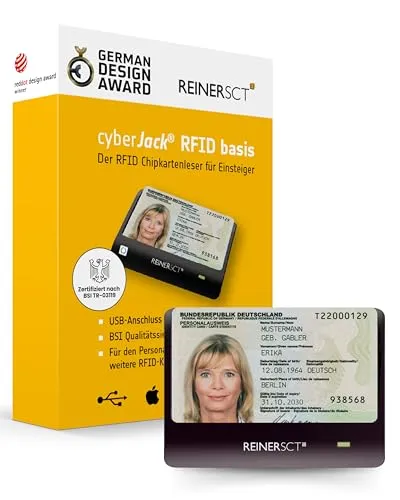REINER SCT cyberJack RFID Chip-Kartenleser - Für neuen Personalausweis (nPA), langlebig und robust für flexible Anwendungen