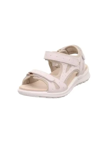 Legero Damen-Sandalette SIRIS Offwhite-Beige – Bequeme Sandalen für den Sommer - Stylische Sandalette in Offwhite-Beige mit flachem Absatz und Klettverschluss. Ideal für warme Tage, bietet Komfort und modisches Design. Perfekt für den Alltag oder besondere Anlässe.