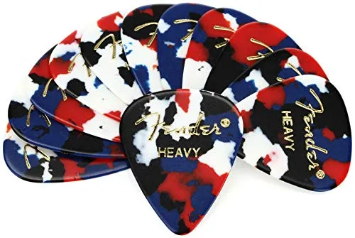 Fender 351 Shape Classic Picks (12 Pack) for electric guitar, acoustic guitar, mandolin, and bass, 351 - Heavy, 0980351950