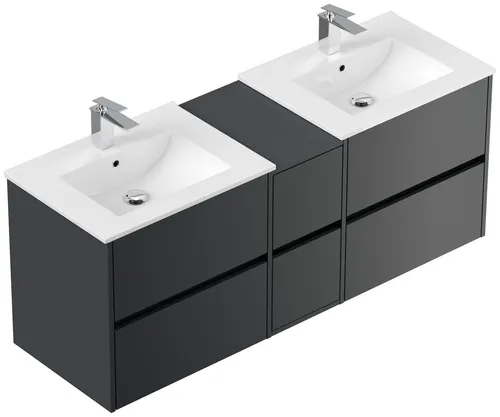 Magnolia Home Badmöbel-Set Taifun 150cm in Grafit - Elegantes Badmöbelset in Grafit, ideal für moderne Badezimmer. Hochwertige Oberflächenbeschichtung sorgt für Langlebigkeit und einfache Pflege.