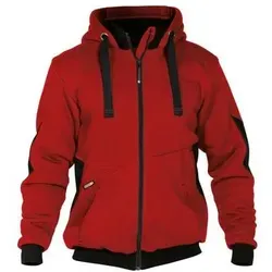 DASSY Pulse Sweatshirt-Jacke 300400 6674 ROT/SCHWARZ Gr. L - Arbeits- & Schutzkleidung, strapazierfähig dank Nylon Cordura® und mit warmem Teddyfutter für optimalen Tragekomfort.