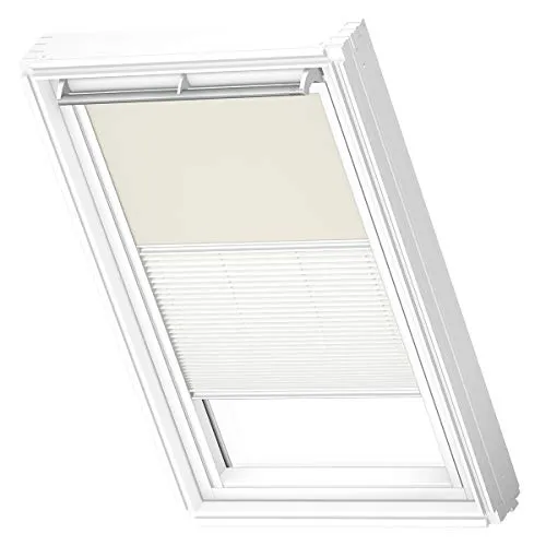 VELUX Original Dachfenster Duo Verdunkelungsrollo C02, Hellbeige - Seitenzug- & Springrollos mit zwei Rollos in einem für optimale Lichtregulierung. Einfacher Einbau, maßgeschneidert für perfekte Passgenauigkeit und OEKO-TEX Standard 100 zertifiziert.