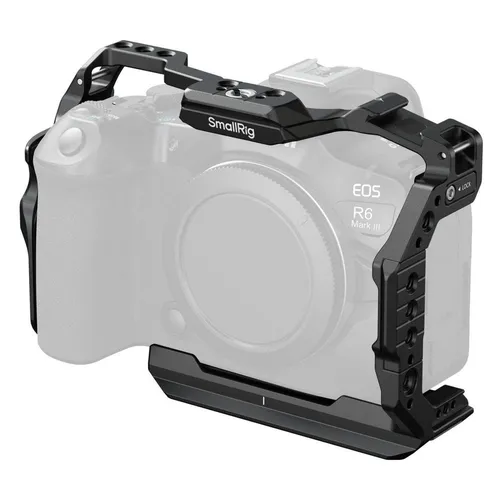 SmallRig HawkLock Quick Release Cage für Canon EOS R6 Mark III / R6 Mark II - Praktischer Basiskäfig für Canon EOS R6 Mark III / R6 Mark II, ideal für den schnellen Wechsel von Zubehör und sicheren Halt bei Film- und Fotoaufnahmen.