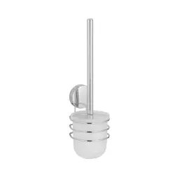 Wenko WC-Garnitur Osimo, Static-Loc® Plus - Moderne WC-Bürstenhalter für Bad und Gäste-WC mit Spezial-Pad für starken Halt auf glatten Oberflächen, ideal für hygienische Nutzung und jederzeit repositionierbar.