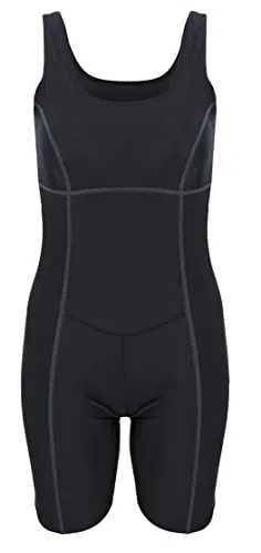Aquarti Damen Schwimmanzug mit geschlossenem Rücken - Bademode in Schwarz mit Graphitnähten, Größe 40. Der elastische Stoff sorgt für optimalen Sitz und Bewegungsfreiheit im Wasser.