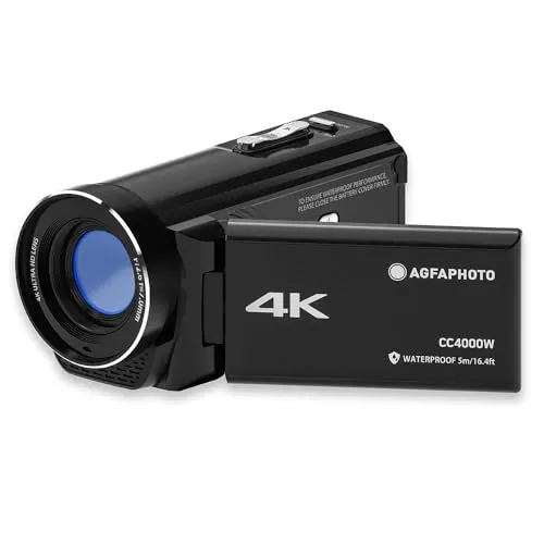 Agfaphoto CC4000W Realimove Camcorder - 4K Wasserdicht - Action-Cam mit 4K Videoauflösung und 24 Megapixel, bruchsicher und wasserfest - ideal für Abenteuer und Outdoor-Aktivitäten.