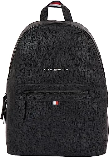 Tommy Hilfiger ESSENTIAL PU BACKPACK - Stilvoller Rucksack für Herren - Tagesrucksäcke mit modernem Design, verstellbaren Schulterriemen und praktischem Laptopfach, ideal für Alltag und Reisen.