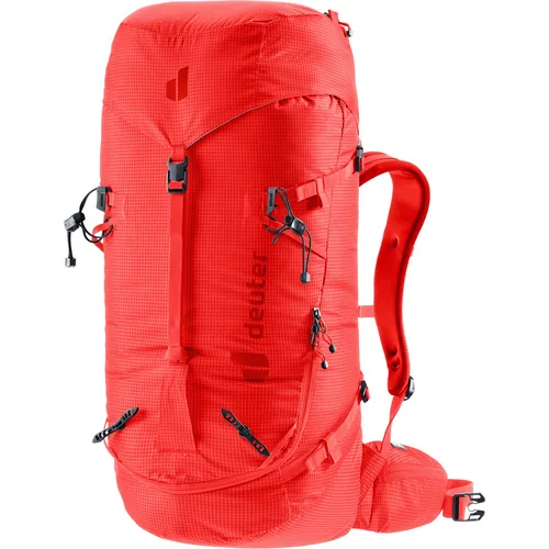 Deuter Guide 34+6 Rucksack in Poppy-Crimson - Der Deuter Guide 34+6 Rucksack ist ideal für alpine Abenteuer. Mit robustem Material, flexibler Anpassung und ergonomischem Tragesystem bietet er Komfort und Stabilität für Skitouren und Klettern.