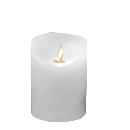 LED Echtwachskerze Wachskerze Stumpenkerze Kerze mit Timer flammenlos weiss