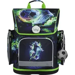 BAAGL Schulranzen Ergo Fußballspieler - Grün - Ergonomischer Schulranzen für Grundschüler, mit anpassbarem Rückensystem und hochwertigem Fidlock-Verschluss. Ideal für Sicherheit und Komfort beim Schulweg.