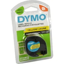 Dymo Label Band Letratag 91222 (S0721670) schwarz auf gelb 12mm x 4m Plastik